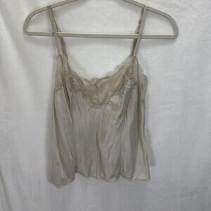Champagne satin lace trim camisole